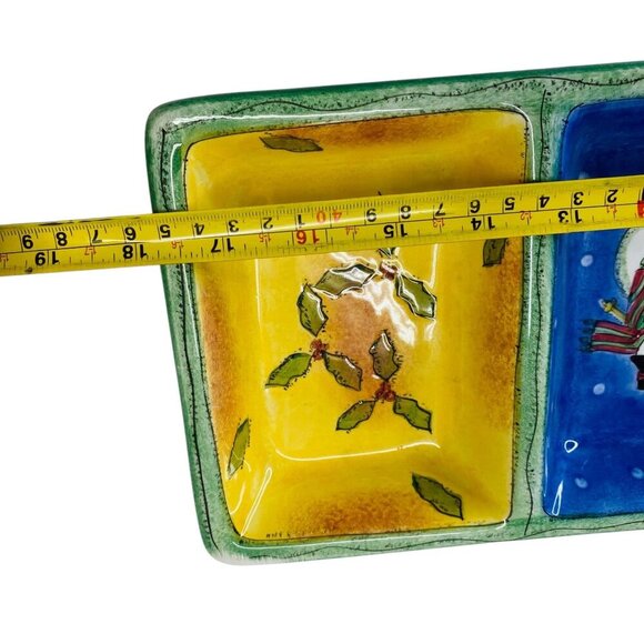 Sango Sweet Shoppe Christmas 4-Part Relish Tray Snowman Candy Holly Sue Zipkin - Picture 5 of 6